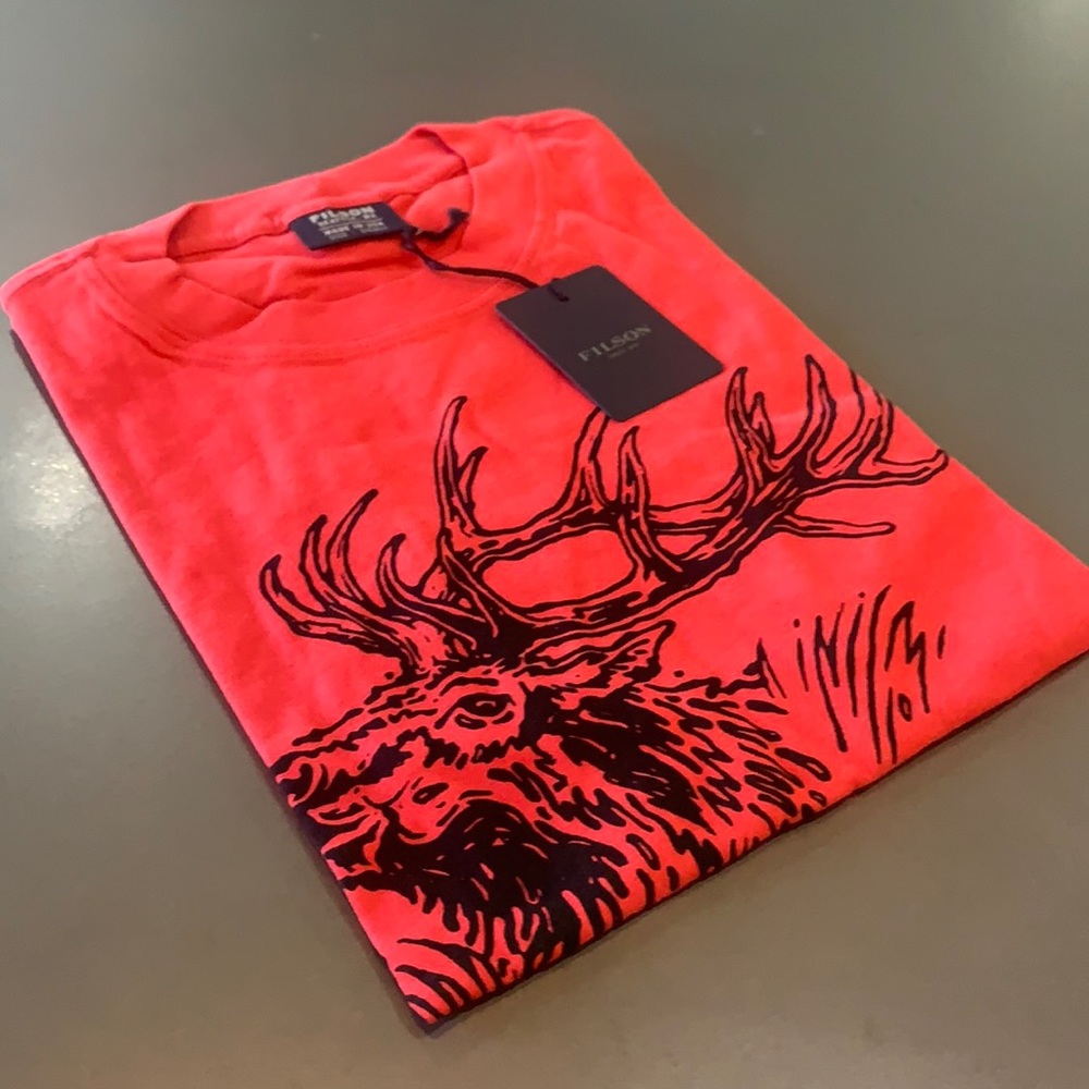 C.C. Filson Lightweight Outfitter T-Shirt , NEW RED, Made in USA